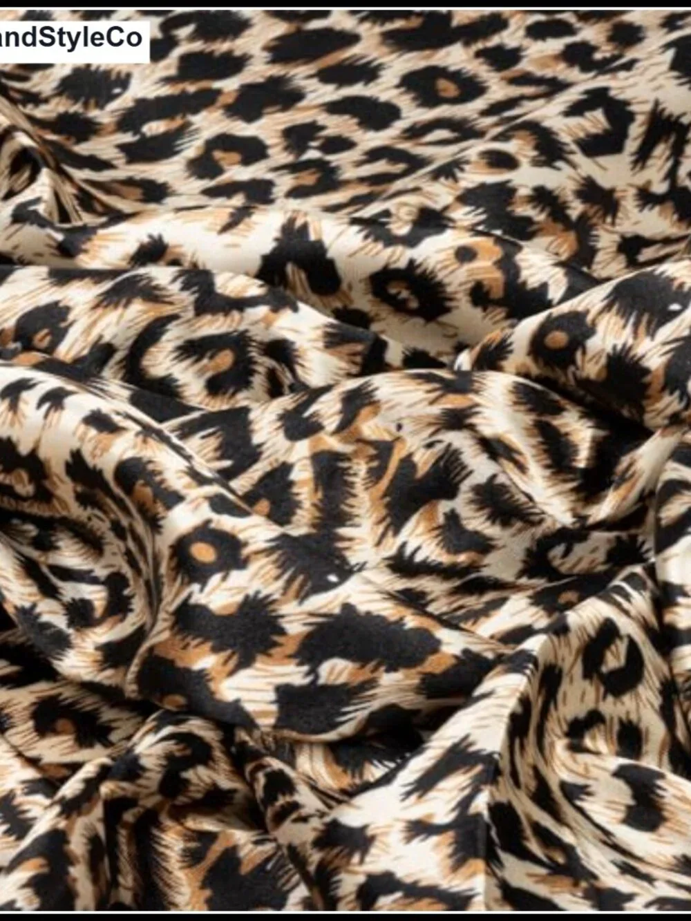 Vintage Leopard Print Square Scarf, 35x35 Silk Feeling Bandana, Neck & Head Wrap